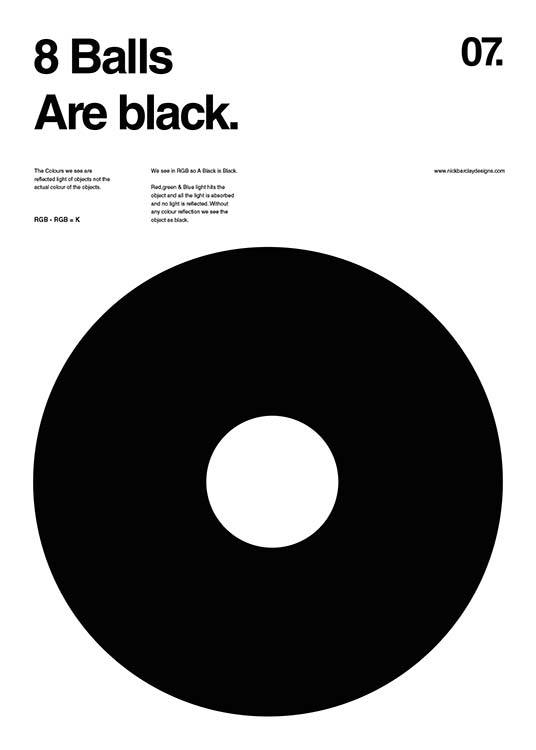 8 Balls Are Black Poster / Graphical at Desenio AB (2988)