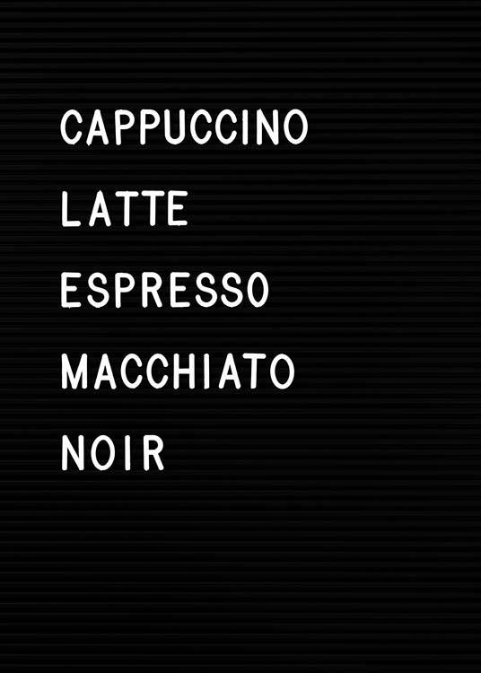 Coffee Chart Poster / Text posters at Desenio AB (3130)