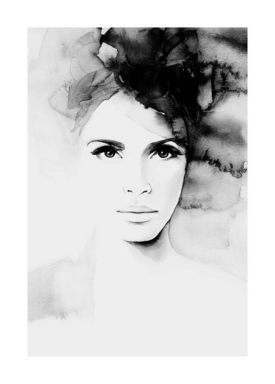 Pretty Anne Poster / Black & white at Desenio AB (3192)