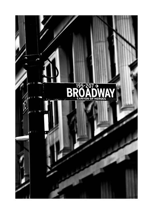 Broadway Poster / Black & white at Desenio AB (3295)