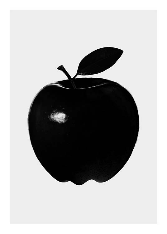 Black Apple Poster / Black & white at Desenio AB (3517)