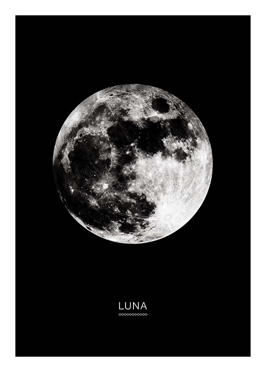Moon In Black Poster / Kids posters at Desenio AB (3865)