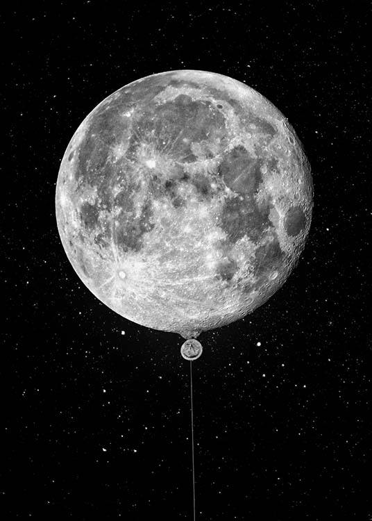 Moon Balloon Poster / Kids posters at Desenio AB (3872)