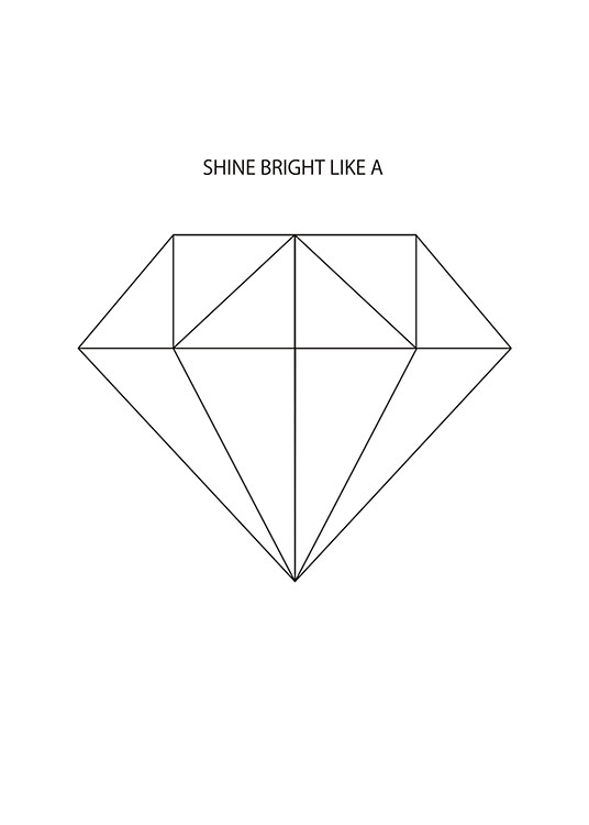 Shine Bright Like A Diamond Poster  / Kids posters at Desenio AB (7417)