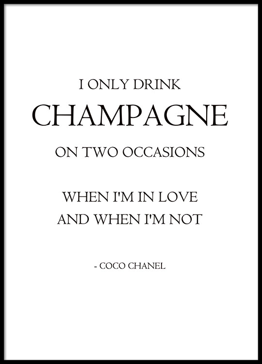 Welp Fashion poster | Poster with a citation from Coco Chanel | Fashion LX-24