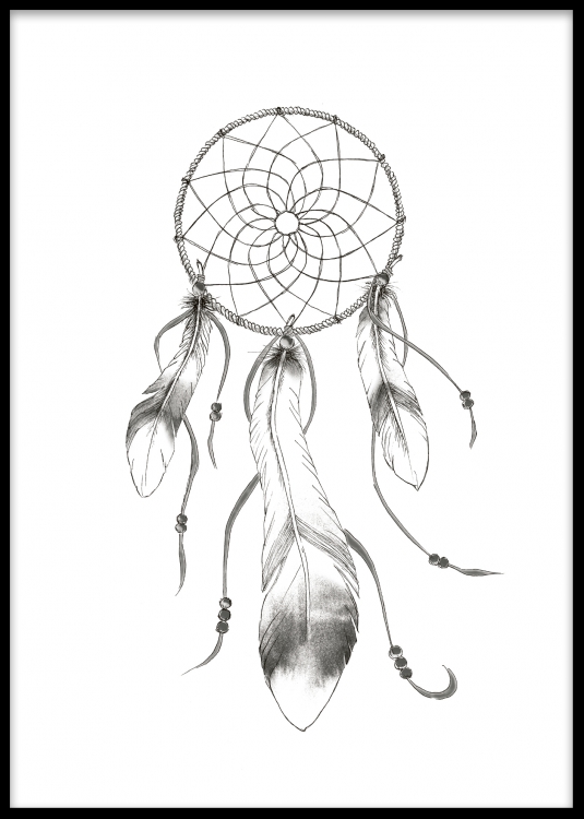 Posters with a dream catcher | Black and white posters online.