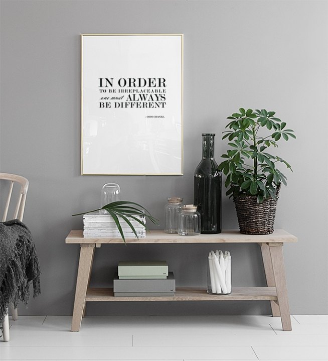 Poster with Coco Chanel quote, design poster