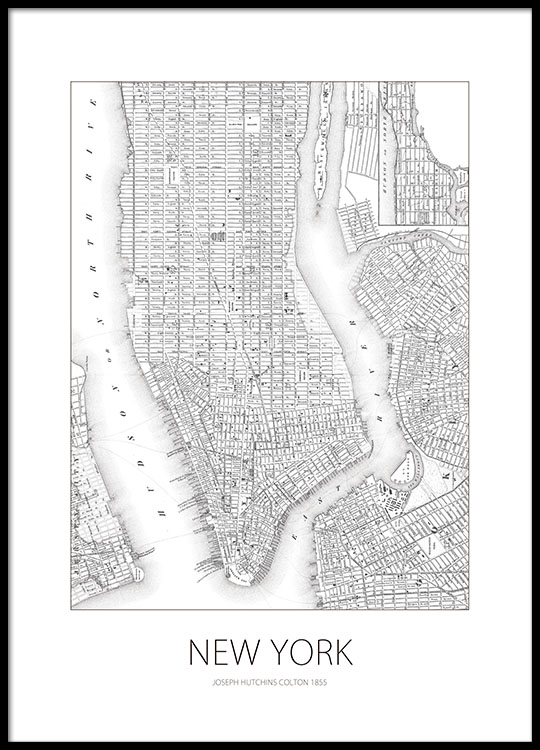 poster new york karta Poster, poster with map of New York. posters online – desenio.com