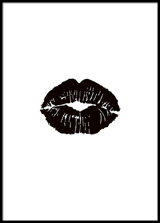 Verwonderend Poster with black lips | Stylish posters online | Black and white NF-19