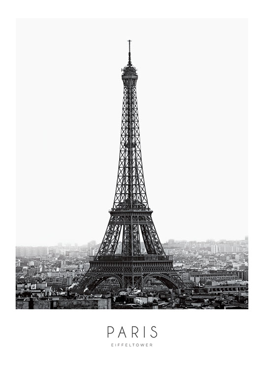 Black and white poster with Eiffel Tower | Paris print | Posters with ...