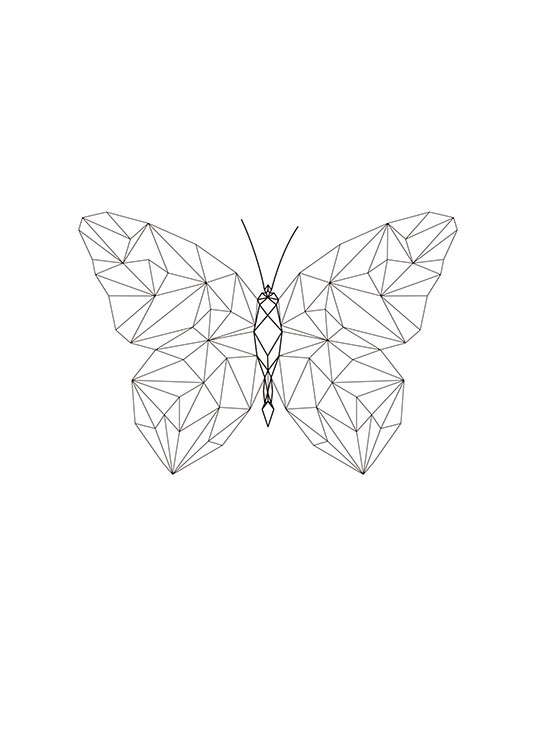 Geometric Butterfly, Poster / Kids posters at Desenio AB (7844)