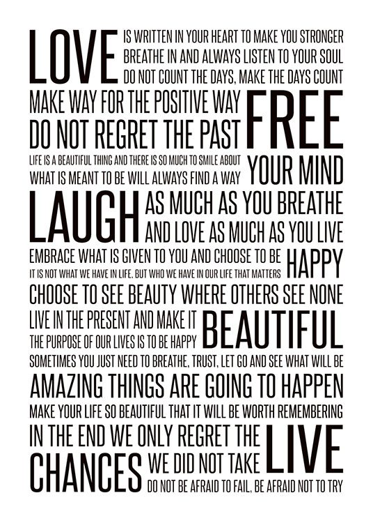 Poster with Life manifesto, poster with message