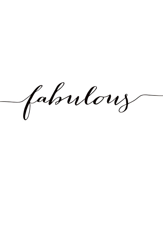Poster and typography â€˜Fabulousâ€™ in cursive | Buy posters online
