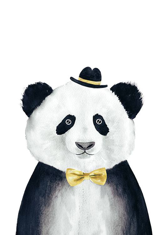Panda With Hat, Poster / Kids posters at Desenio AB (8234)