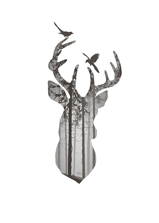Graphic Deer Silhouette, Poster / Text posters at Desenio AB (8350)