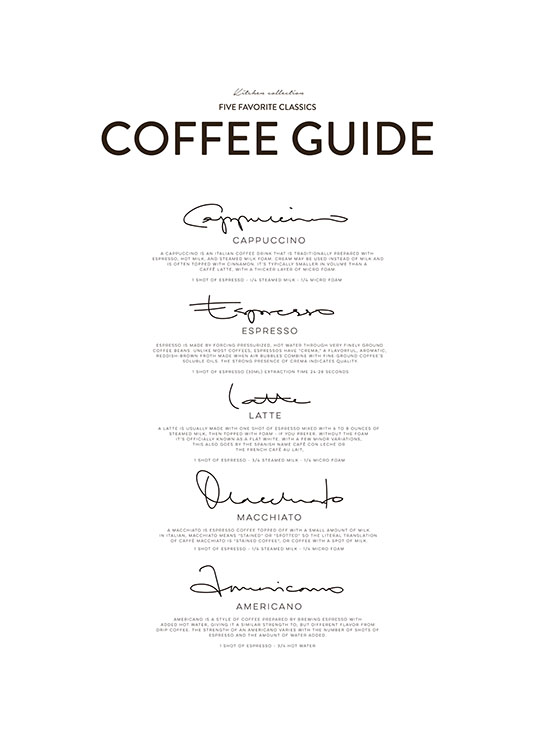 Five Coffee Classics, Posters / Kitchen at Desenio AB (8556)