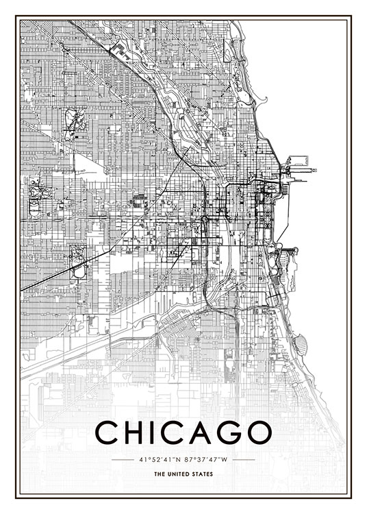 Chicago Map Poster / Maps & cities at Desenio AB (8717)