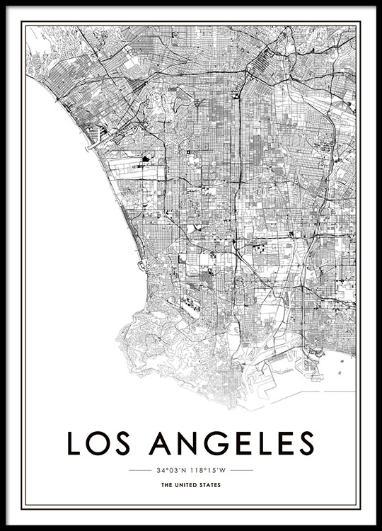 Los Angeles Map Poster Los Angeles Map Poster