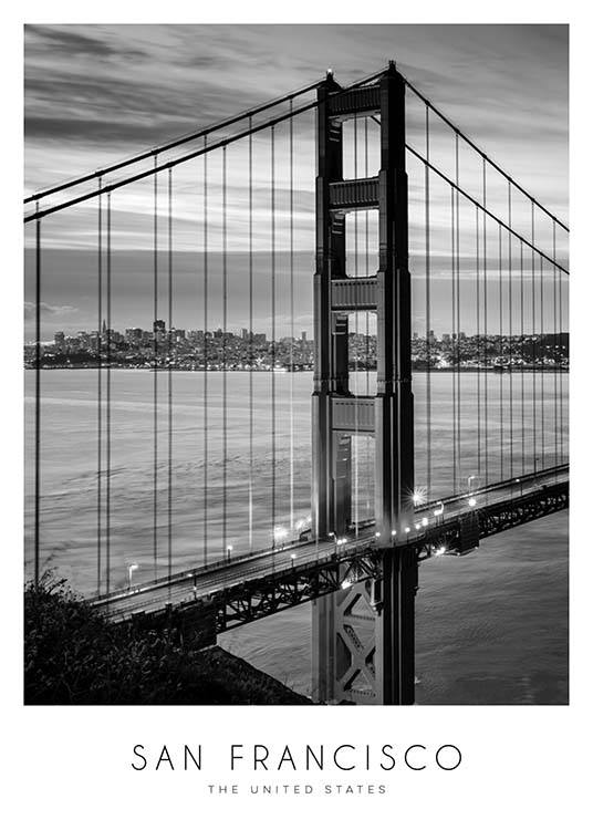 Golden Gate Bridge Poster / Black & white at Desenio AB (8920)