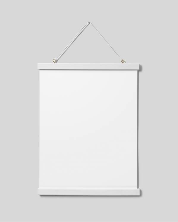  - White poster hanger with magnet fastening, 31 cm