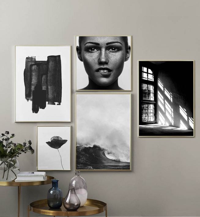 Inspiration for black and white decor. Wall art in black and white ...