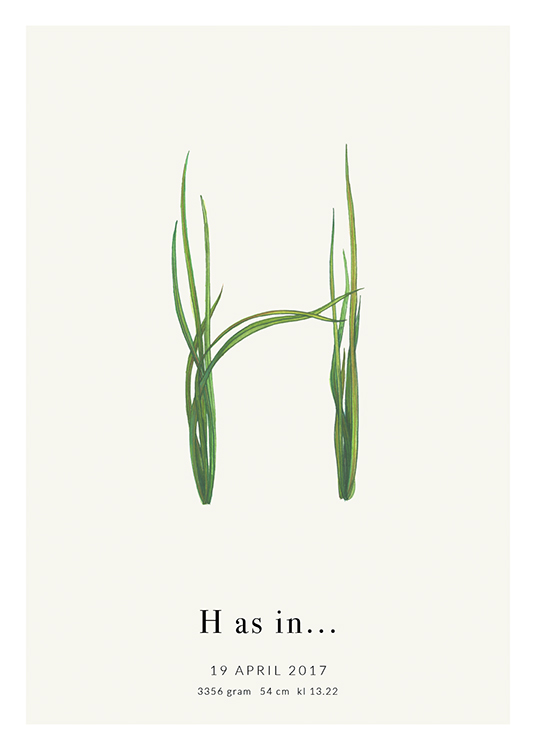  – Green grass forming the letter H with text at the bottom