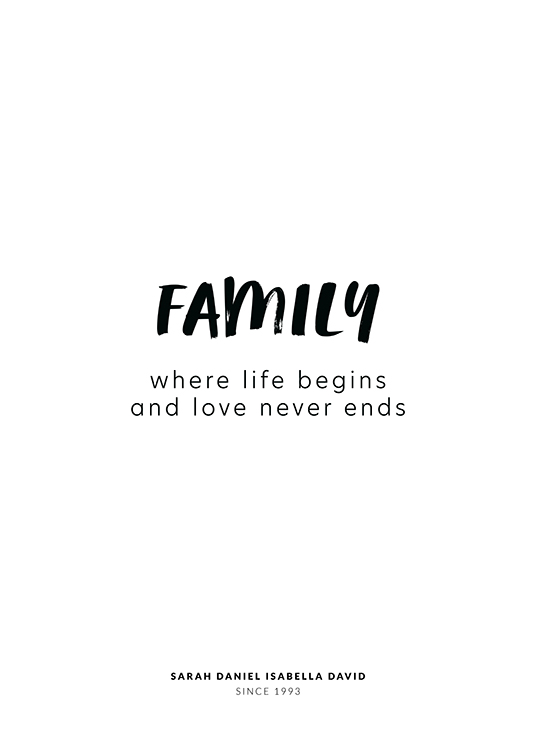  – Quote about family written in black on a white background
