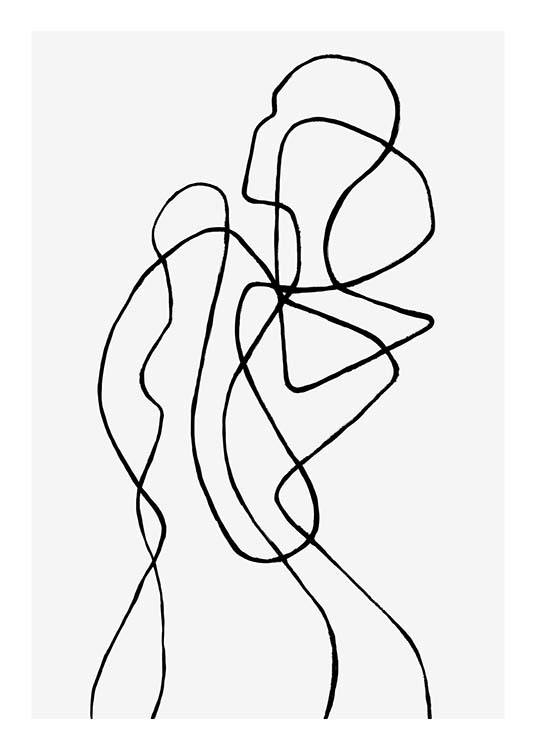  – Line art illustration with an abstract body