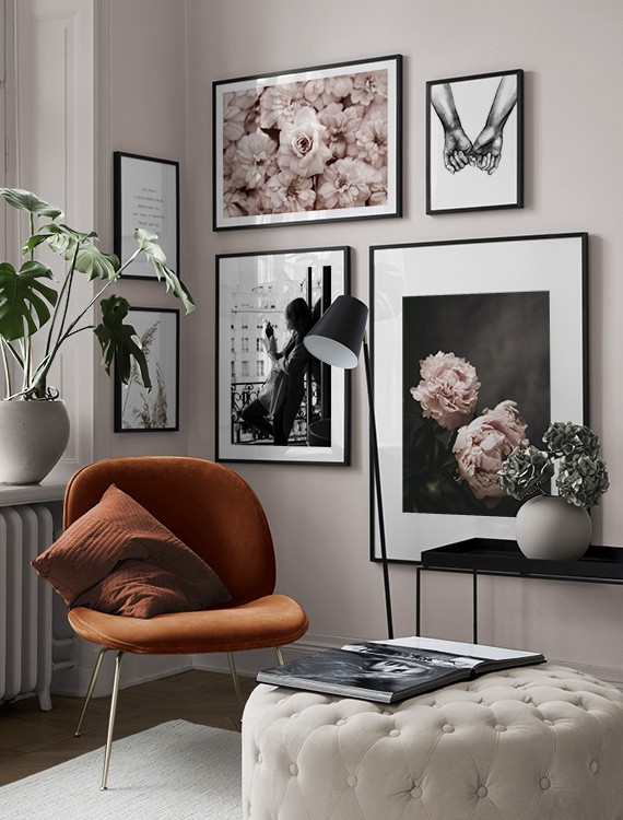 Romantic spring gallery wall