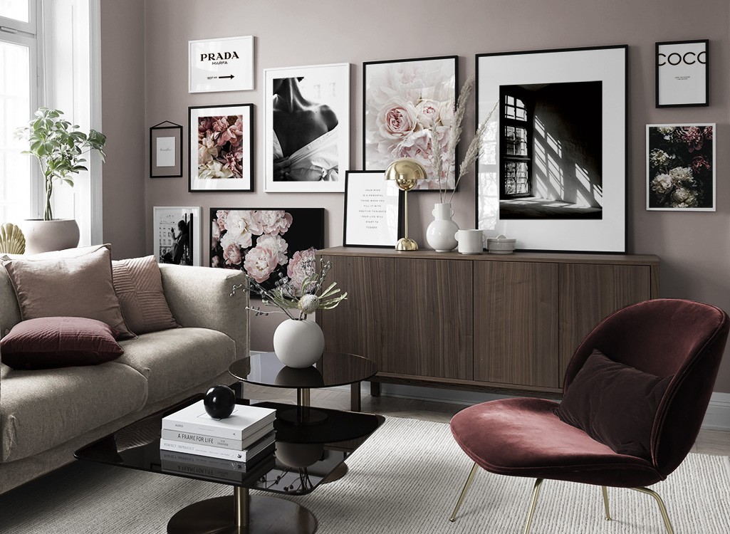 Large romantic gallery wall
