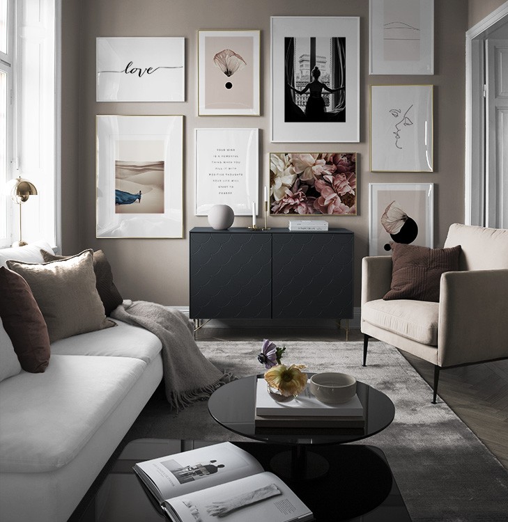 Living room beige and black