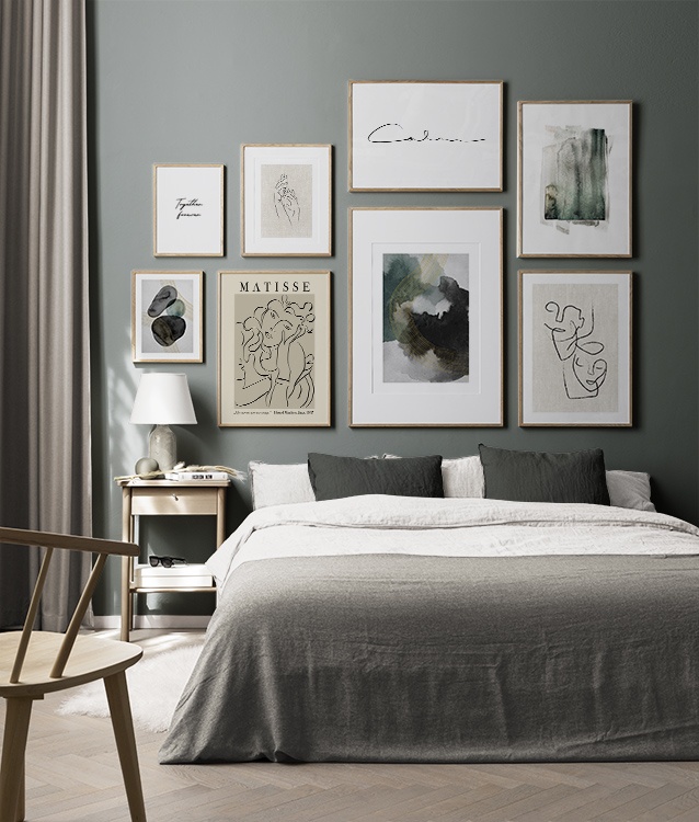 Artsy Green gallery wall