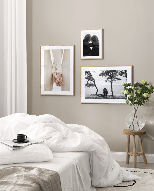 Bedroom inspiration | Posters and art prints in picture walls and collages