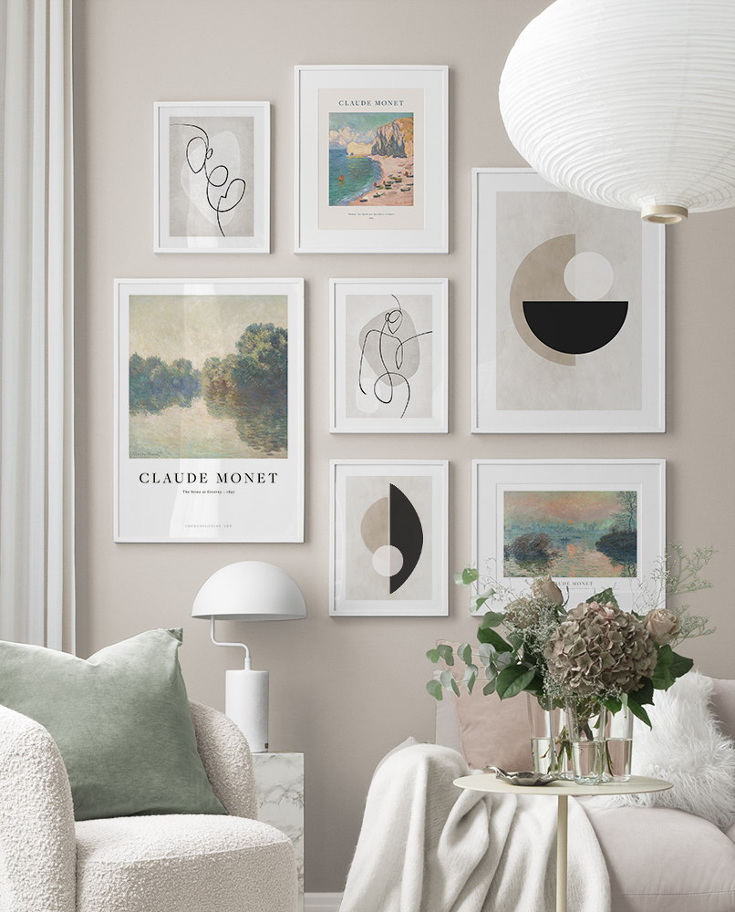 Art Wall gallery wall Classic and modern art combined in nature